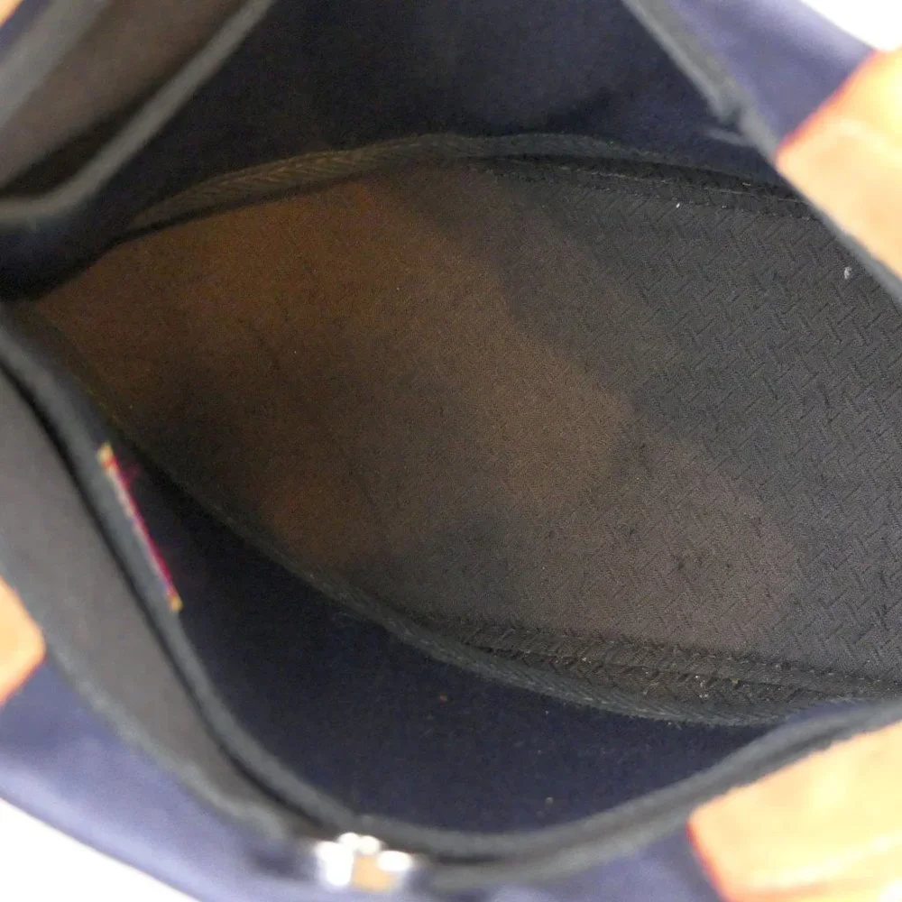 Dooney & Bourke Blue Canvas and Brown Leather Shoulder / Hand Bag - Picture 6 of 10
